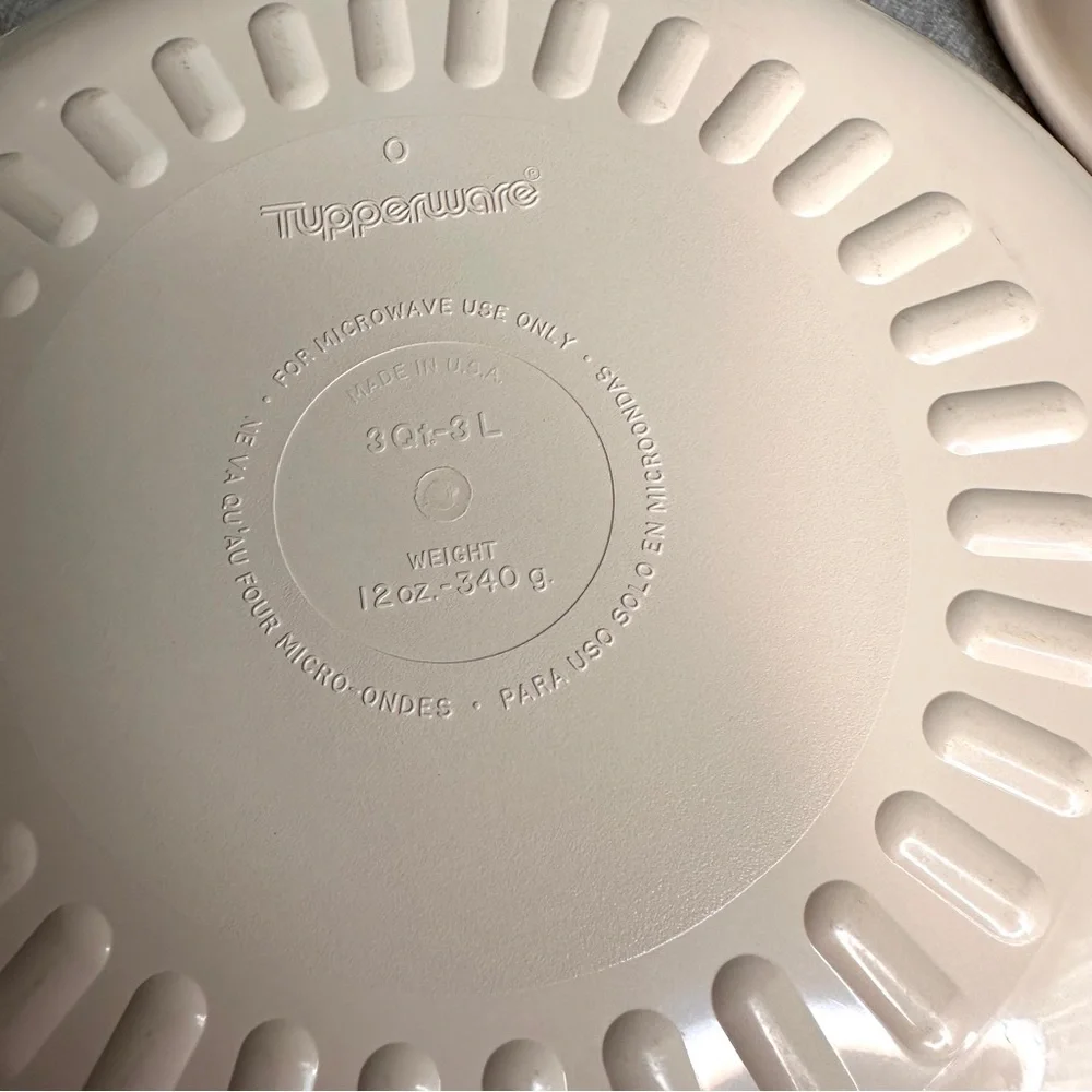Vintage Tupperware Microwave Cooker Steamer System almond 4 pieces set Lid Cone - Picture 8 of 12